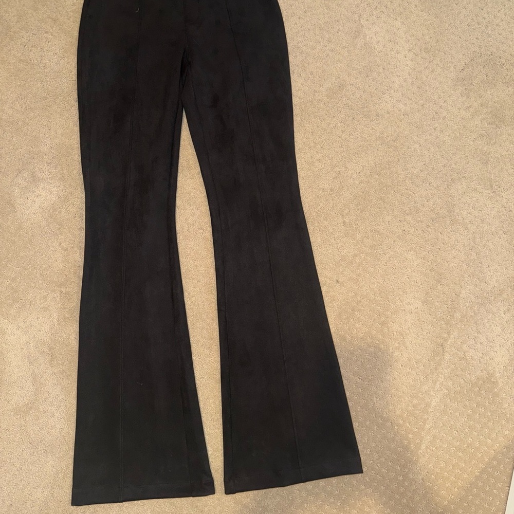 SPANX Black Flare velvet Boot Cut Pants